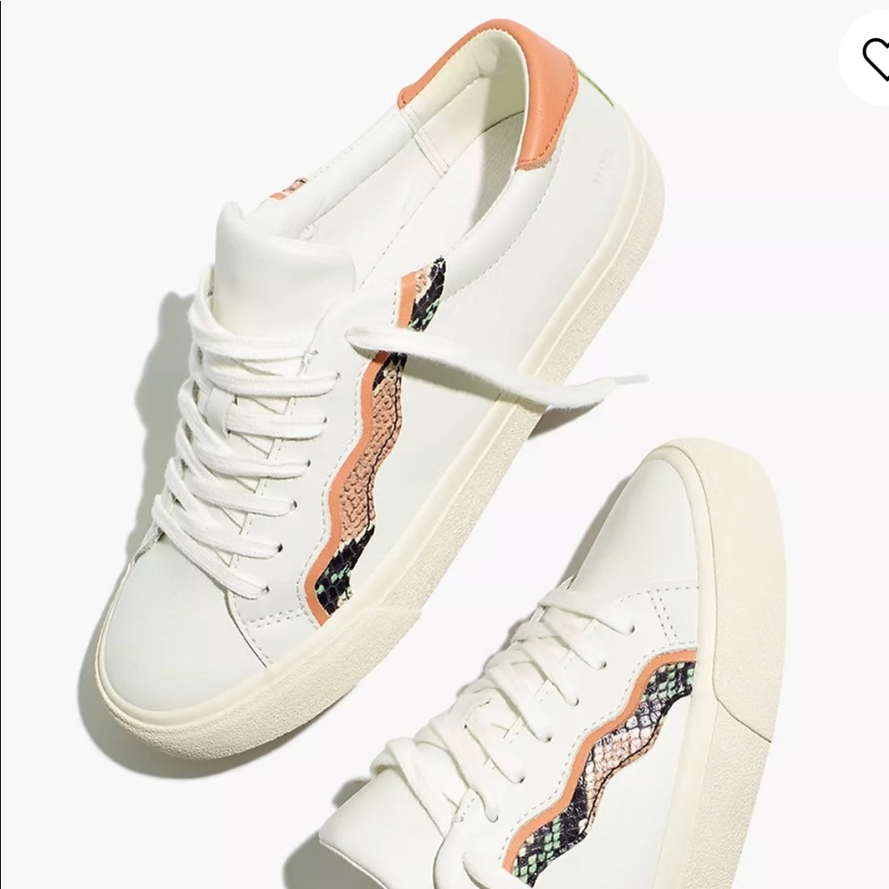 Madewell Sidewalk Low-Top Sneakers in Snake Embossed Leather: Wave Edition